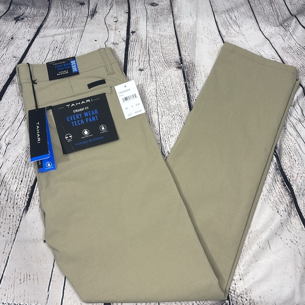 Tahari Tan Chinos Classic Straight Leg